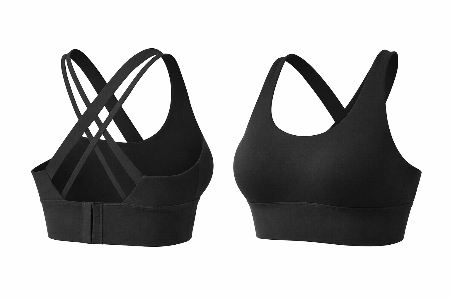 تصویر نیم‌تنه ورزشی زنانه قزن‌دار پشت قهرمانی مدل JY 405 جنس فلامنت مشکی 